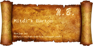 Miták Bartos névjegykártya